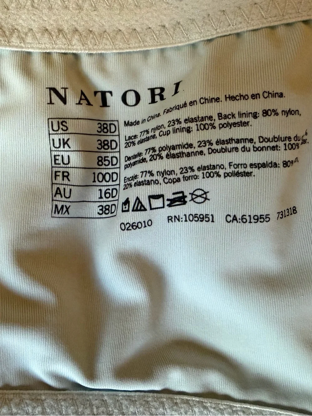 Natori Lace T-Shirt Bra Pair in Light Blue and Nude - Picture 10 of 12